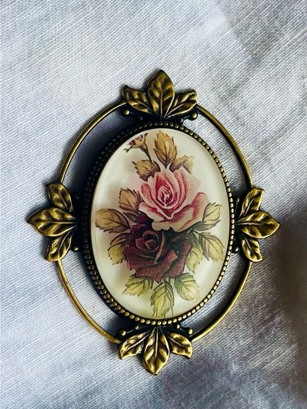 Antique Brass Floral Brooch
